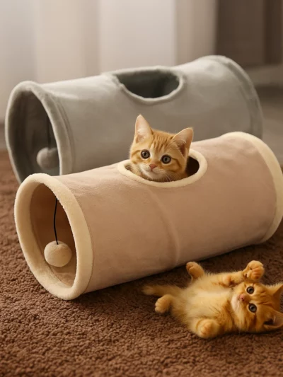 Foldable Suede Tunnel for Cats & Puppies