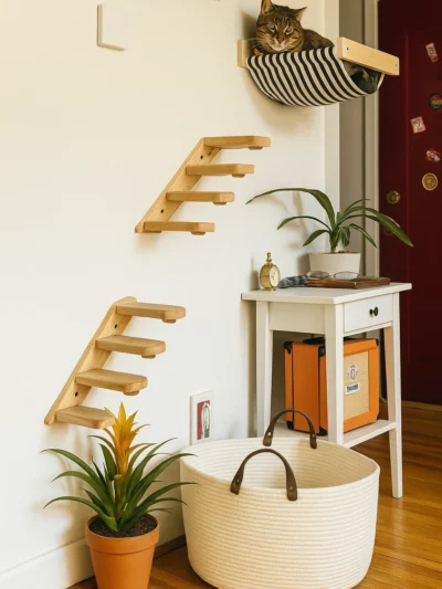 Wall-Mounted Cat Steps in Sisal
