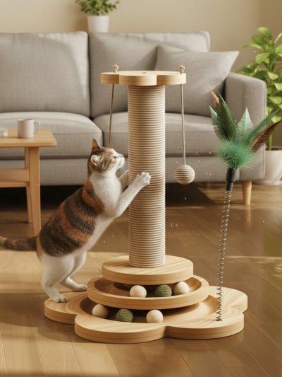 Modern Wooden Cat Tree – ⭐⭐⭐⭐⭐(41 reviews)